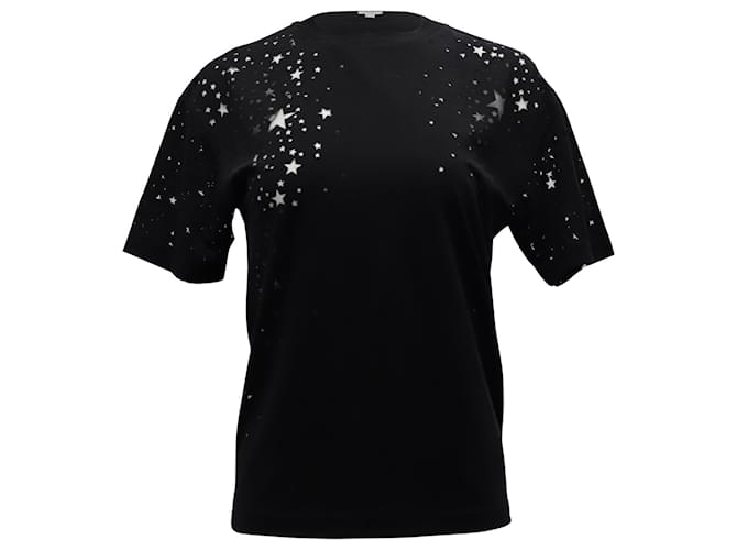 Stella Mc Cartney Stella McCartney Star T-Shirt aus schwarzer Lyocell-Baumwolle  ref.872486