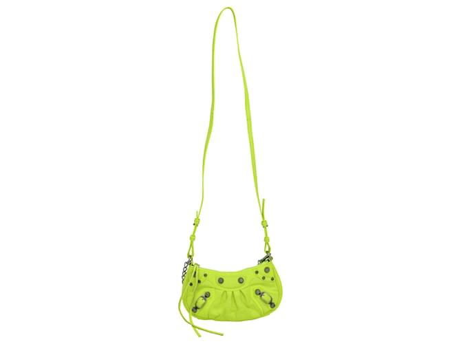 Balenciaga Crossbody Bag Le Cagole Women Leather Green Lime