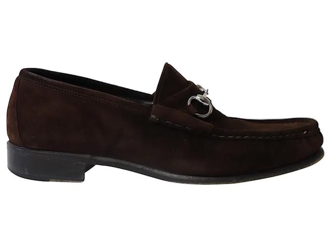 Horsebit Suede Loafers in Brown - Gucci
