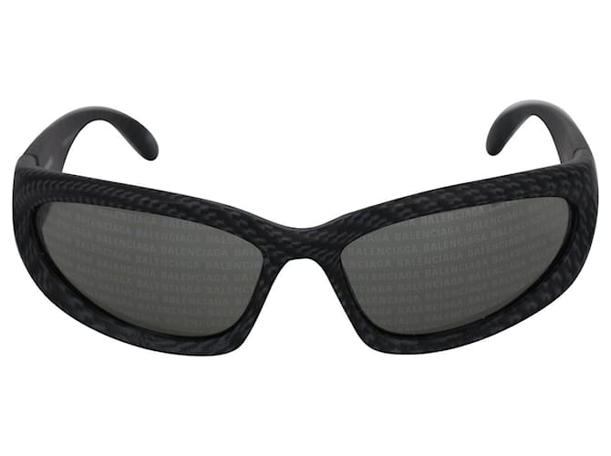 Balenciaga Swift Oval 0157S-Monogramm-Sonnenbrille aus grauem Acetat Zellulosefaser  ref.872566