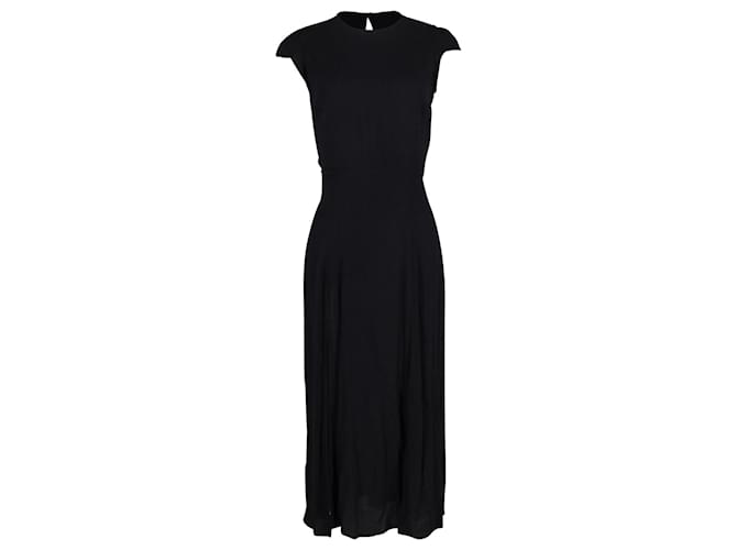 Reformation Open Back Midi Dress in Black Polyester  ref.872577