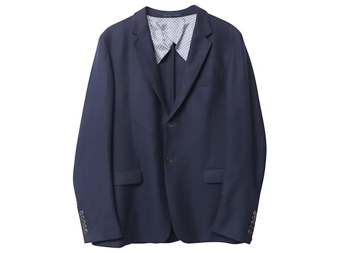 Gucci Single Breasted Blazer in Navy Blue Cashmere  Wool  ref.872591