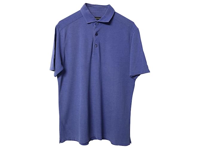 Ermenegildo Zegna Polo Shirt in Blue Cotton   ref.872596