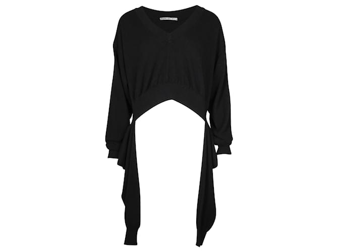 Kurzer umgekehrter Pullover von Alexander Wang aus schwarzer Wolle  ref.872607