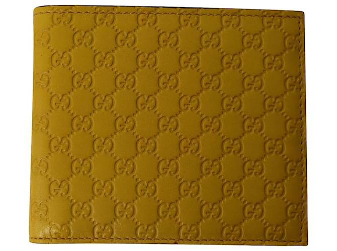 Gucci Microguccissima Bifold-Geldbörse aus gelbem Leder  ref.872613