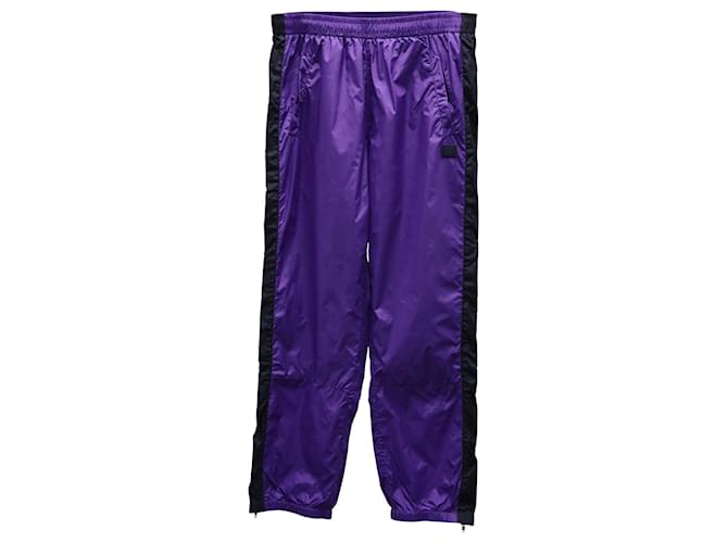 Pantaloni sportivi affusolati Acne Studios Stripe Phoenix in nylon viola Porpora  ref.872622