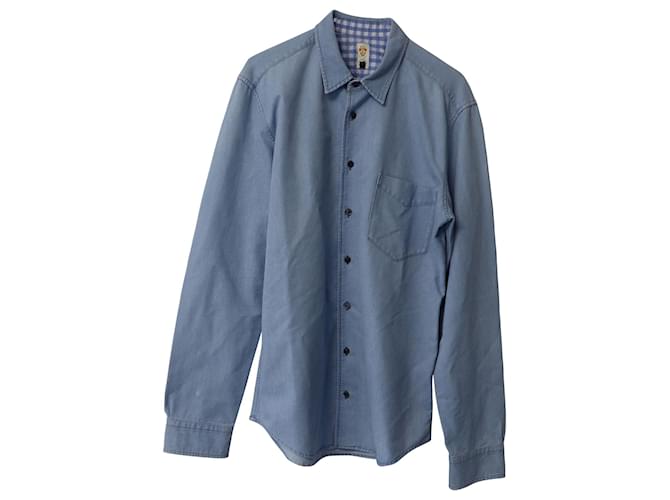 Camisa de botões Gucci em algodão azul claro  ref.872625