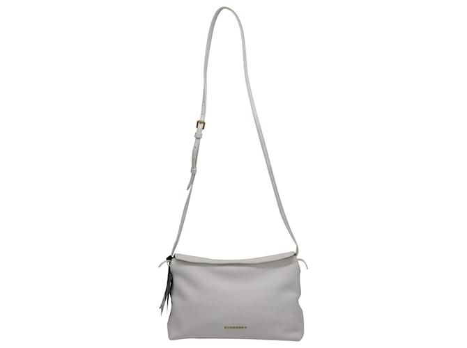 Burberry London Small Shoulder Crossbody Bag in White Grainy Leather  ref.872626
