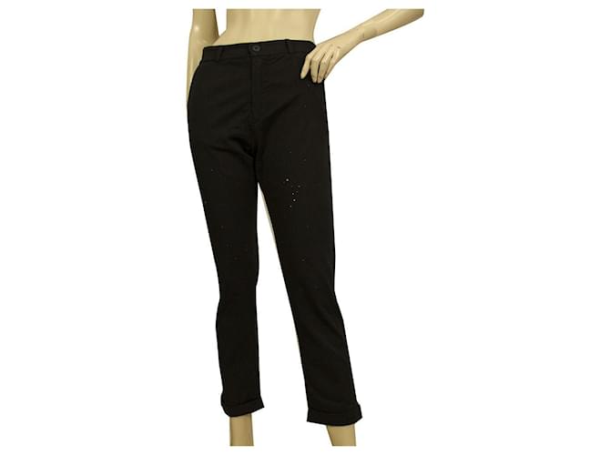 Autre Marque Crossley Pantalones cortos desgastados negros Pantalones de algodón elastano sz XS  ref.872643