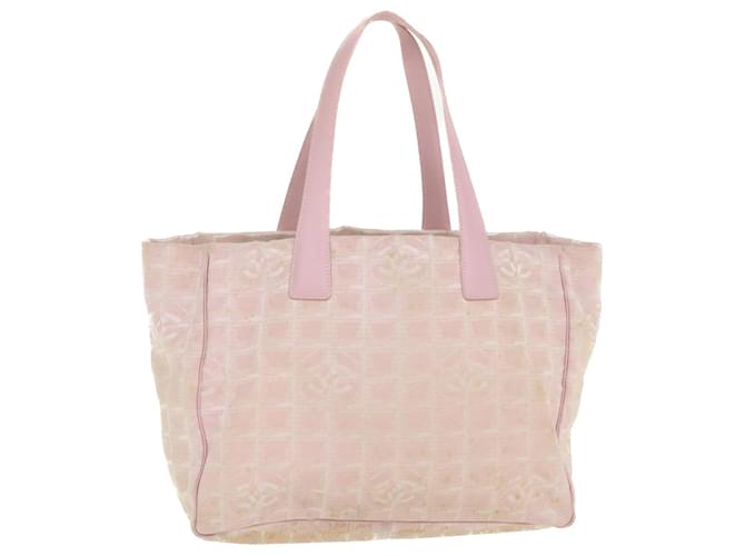 CHANEL Travel line Tote Bag Toile Rose CC Auth am4084  ref.872715