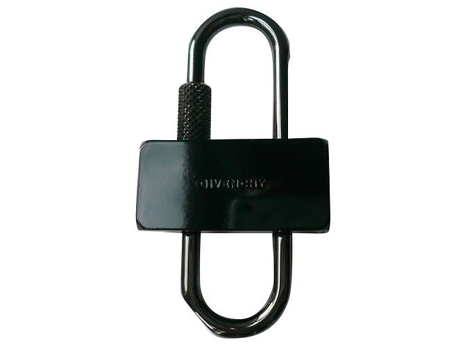 GIVENCHY Padlock U in black metal Key ring