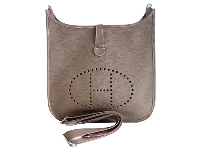 Hermes Evelyne Crossbody Bag Etoupe Leather