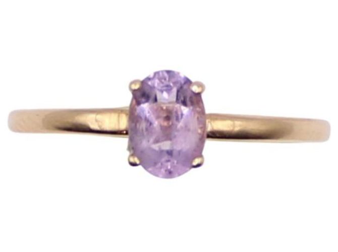 Autre Marque Gelbgold-Amethyst-Solitärring 750%O Lila Gold hardware