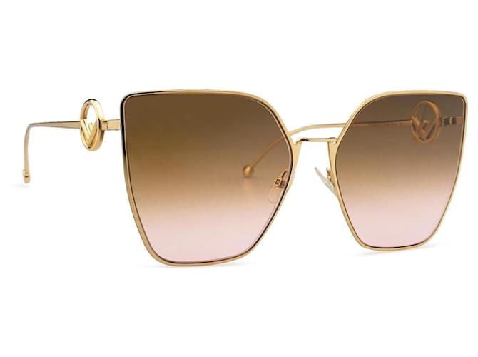Óculos de sol Fendi Ferragens douradas Gold hardware Metal  ref.872963