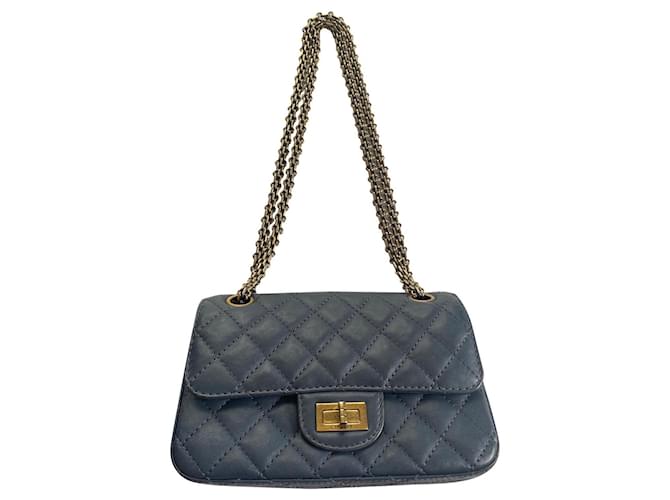 2.55 Timeless mini Chanel Blue Leather  ref.872964