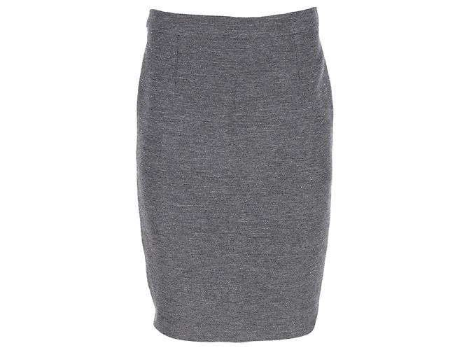 FALDA LÁPIZ LANVIN DE LANA GRIS