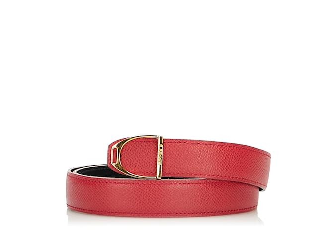 Hermès Cintura di pelle Rosso Vitello simile a un vitello  ref.872987