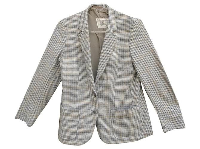 vintage Burberry jacket size 38 Blue Grey Silk Wool  ref.873127
