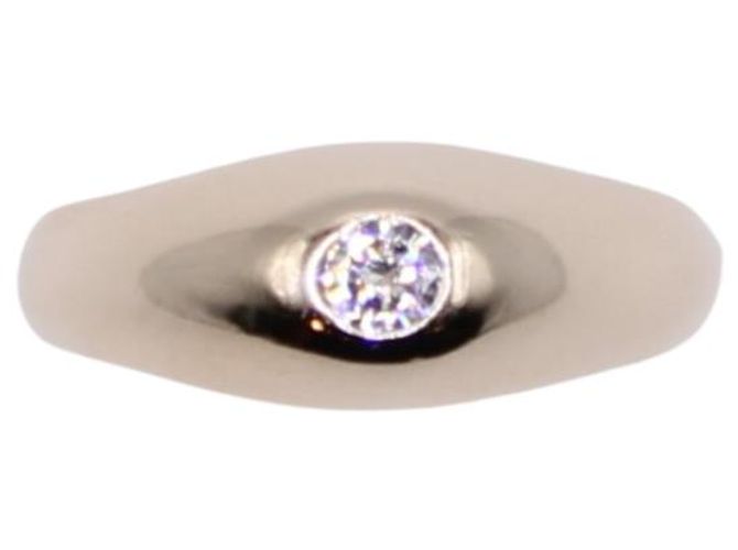 Autre Marque Anello inglese con diamante in oro bianco 750%O Silver hardware