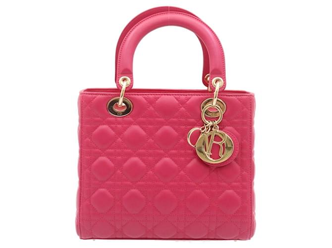 Dior Lady Dior Pink Leather  ref.873389