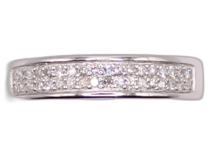 Autre Marque Anillo cinta oro blanco diamantes 750%O Hardware de plata