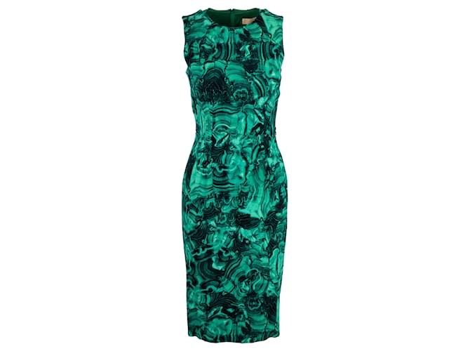 Michael Kors Emerald 'Malachite' Print Cocktail Dress Green  ref.873475