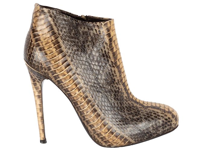 Botines Roberto Cavalli de piel de serpiente Beige