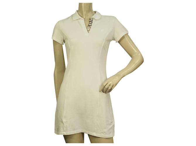 Burberry White Short Sleeve Polo Mini Length Robe taille 12 ans Fille ou XXS Femme Coton Blanc  ref.873586
