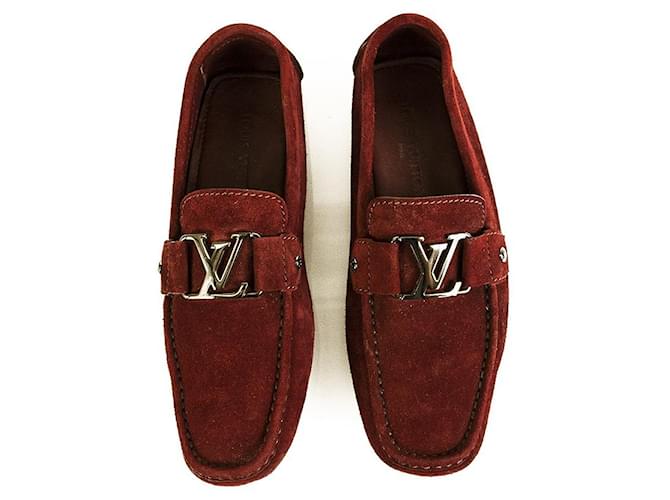 Postbud katastrofale rygrad Louis Vuitton Men's Burgundy Monte Carlo Suede Moccasin Car Shoes Loafers 8  Red ref.873600 - Joli Closet