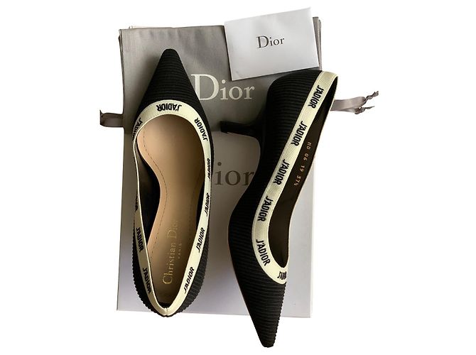 Dior J'Adior Heels Black Cloth Size 37.5