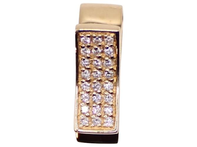 Autre Marque Pendentif moderne or jaune 750%o pavage de diamants Bijouterie dorée  ref.873626
