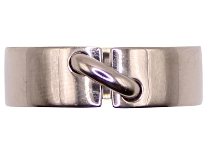 CHAUMET grande anello "Maglie" in oro bianco 750%O Silver hardware  ref.873631