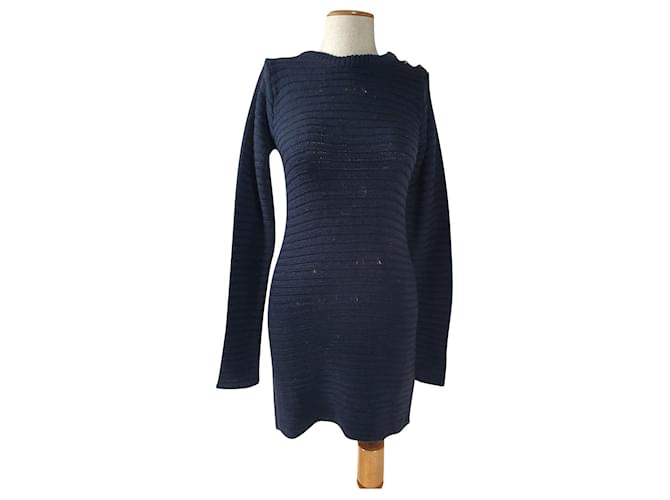 Zadig & Voltaire Dresses Navy blue Wool Acrylic  ref.873642