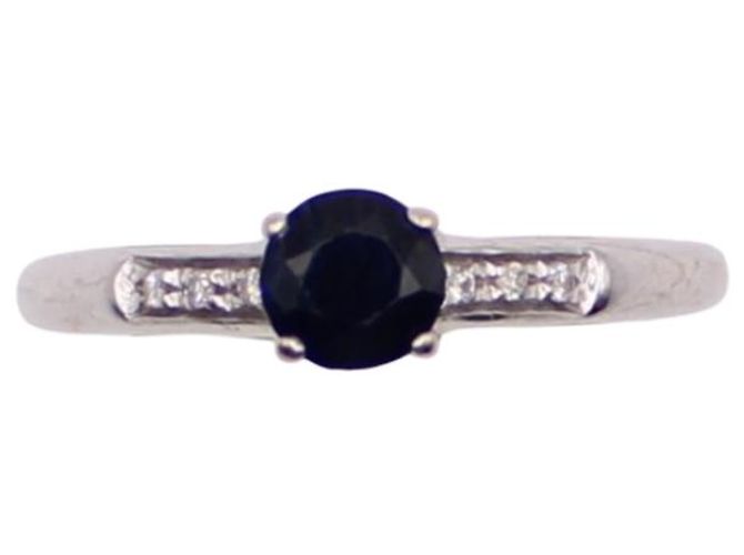 Bague MAUBOUSSIN "Grand mot d'amour" saphir, diamants or blanc 750%o Bleu foncé Bijouterie argentée
