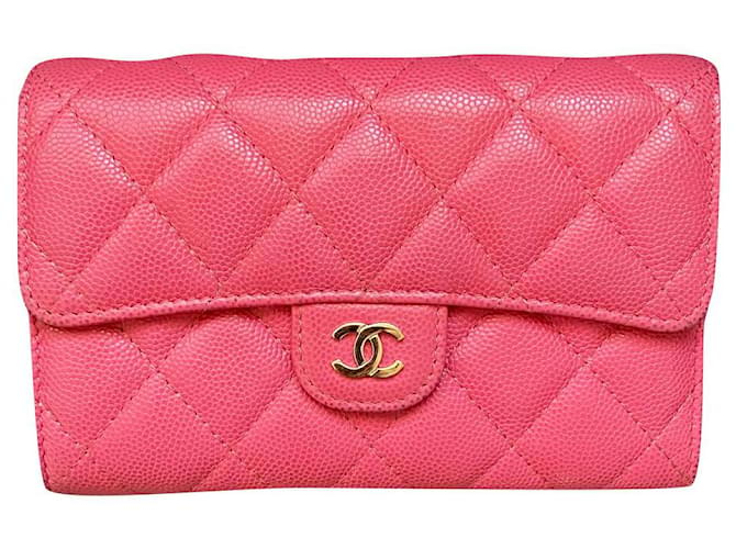 Chanel TIMELESS/ Clássico Rosa Couro  ref.873669