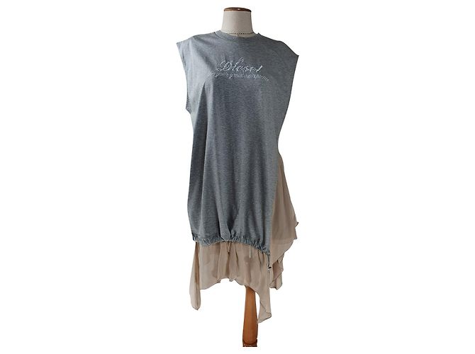 Abito Diesel grigio in cotone e rayon