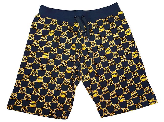 Pantaloncini Moschino con Loghi Nero Oro Multicolore