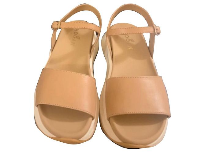 Hogan Leather Sandals Caramel
