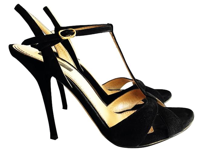 Sandales Dolce & Gabbana Suede Noir  ref.873706