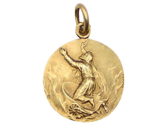 Autre Marque Medalla Art-Nouveau Religiosa San Elie vs Avión, becker oro 750%O Gold hardware Oro amarillo  ref.873708