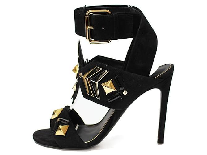 Louis Vuitton Sandals Black Suede  ref.873765