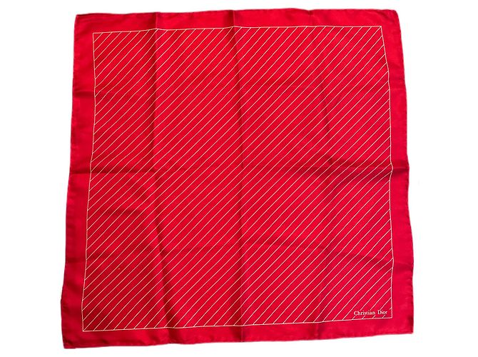 Christian Dior Dior Monsieur silk packet square White Dark red