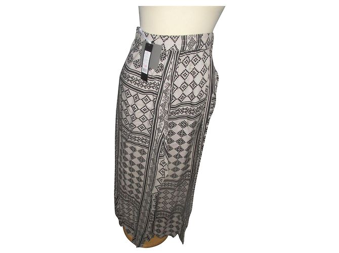 Autre Marque Vila Clothes Hose Grau Weit Bein Baumwolle Größe 38