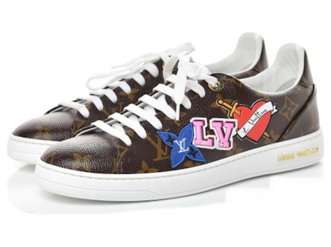 Louis Vuitton Brown Monogram Canvas and Black Leather High Top Sneaker