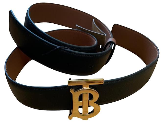 Burberry Men's Reversible Monogram TB Buckle Belt