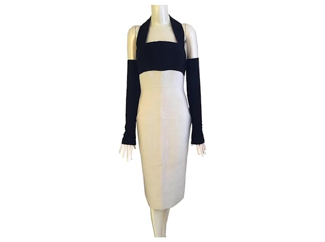 Chanel-Kleid mit Armbedeckungen Mehrfarben Seide Wolle  ref.873879