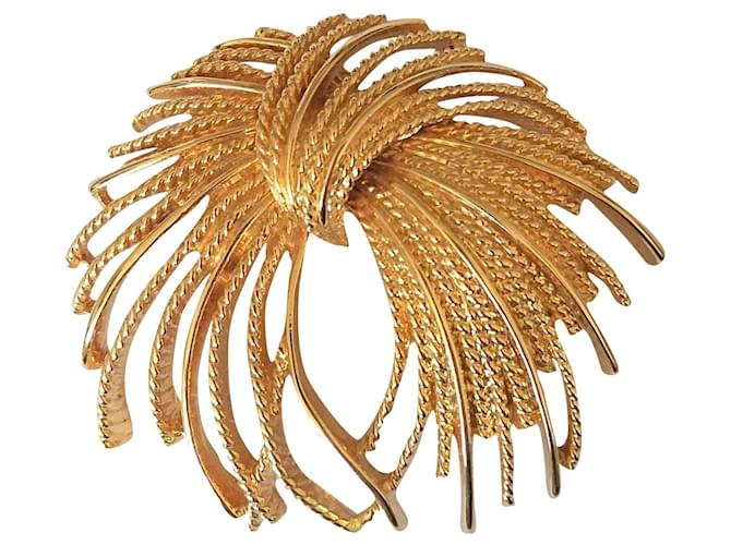Autre Marque MONET - New vintage brooch Yellow Mustard Gold hardware Metal Gold-plated  ref.873915