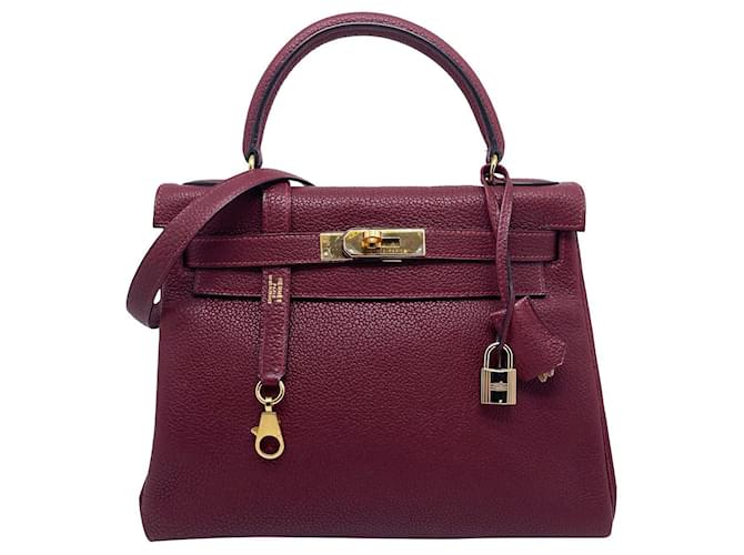 Hermès Hermes Kelly bag Returned Burgundy Togo leather 28 cm returned Red  ref.873941