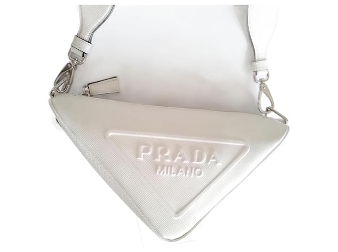 Prada Bandoulière White Leather  ref.873963