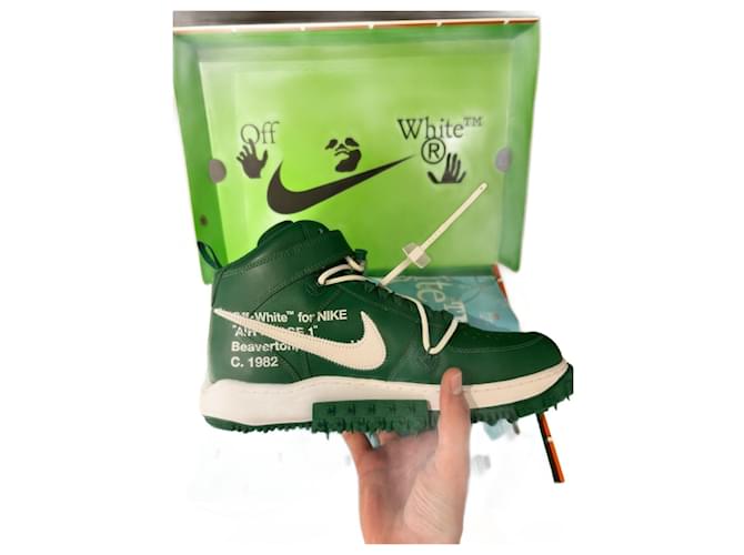 Autre Marque Air Force 1 Mid "Pine Green" Leather  ref.873969